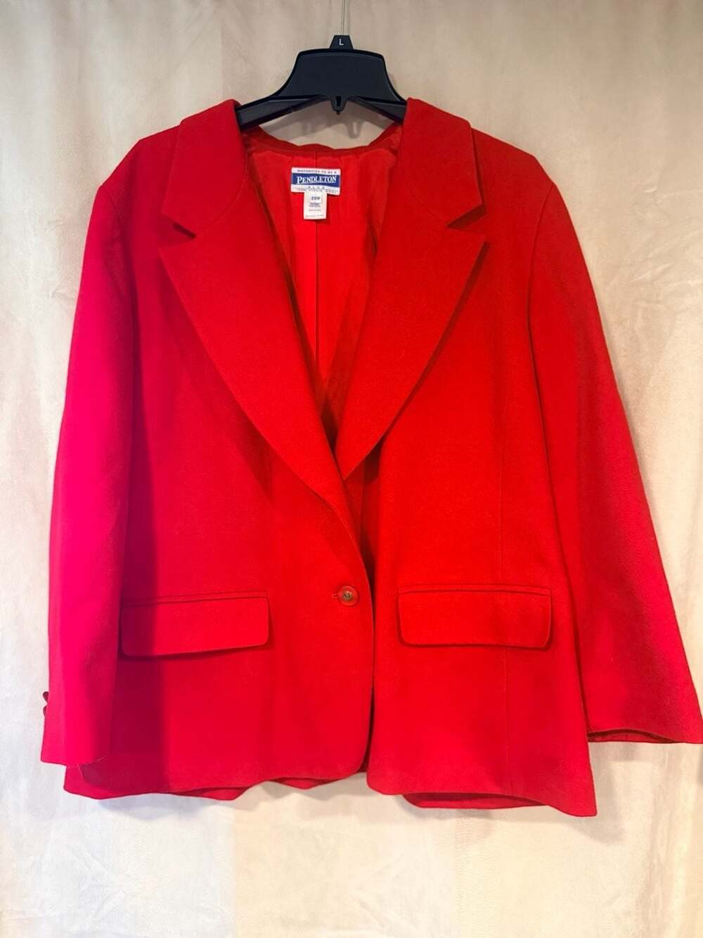 Pendleton Blazer Size 20W Red Virgin Wool